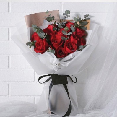 Red Rose and Ukalitip Flower Mix Boquet